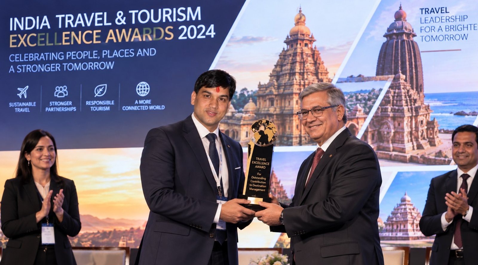 Director receiving the National Travel Excellence Award 2024 for Outstanding Contribution to Destination Management