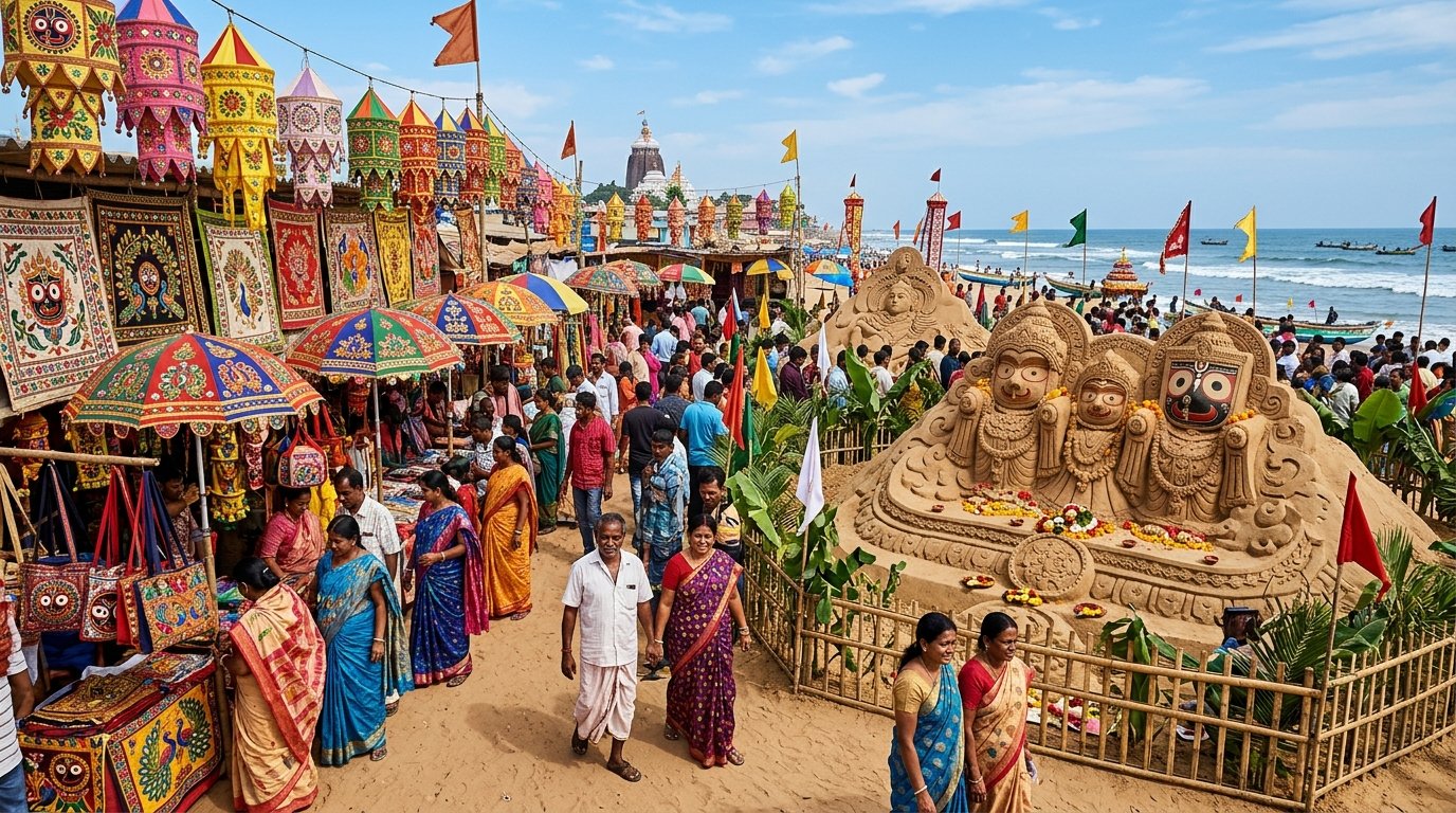 Pipili Applique Crafts and Puri Beach Sand Art